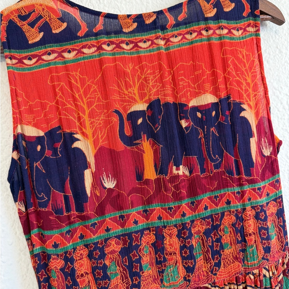 Jasmine by K.V.M Boho Elephant Maxi Dress-Size M-NWT - Picture 5 of 9